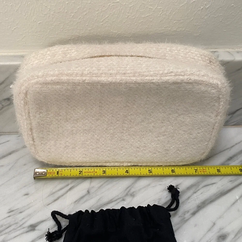 Chanel Beauté Cream Bouclé Cosmetic Pouch